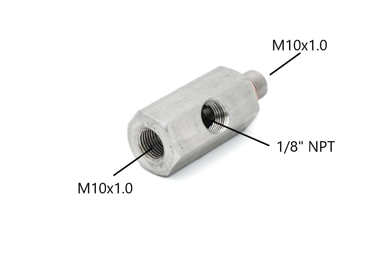 M10x1.0 oil pressure adapter sensor 1x 1/8" NPT stainless steel for AUDI SEAT VW BMW etc.