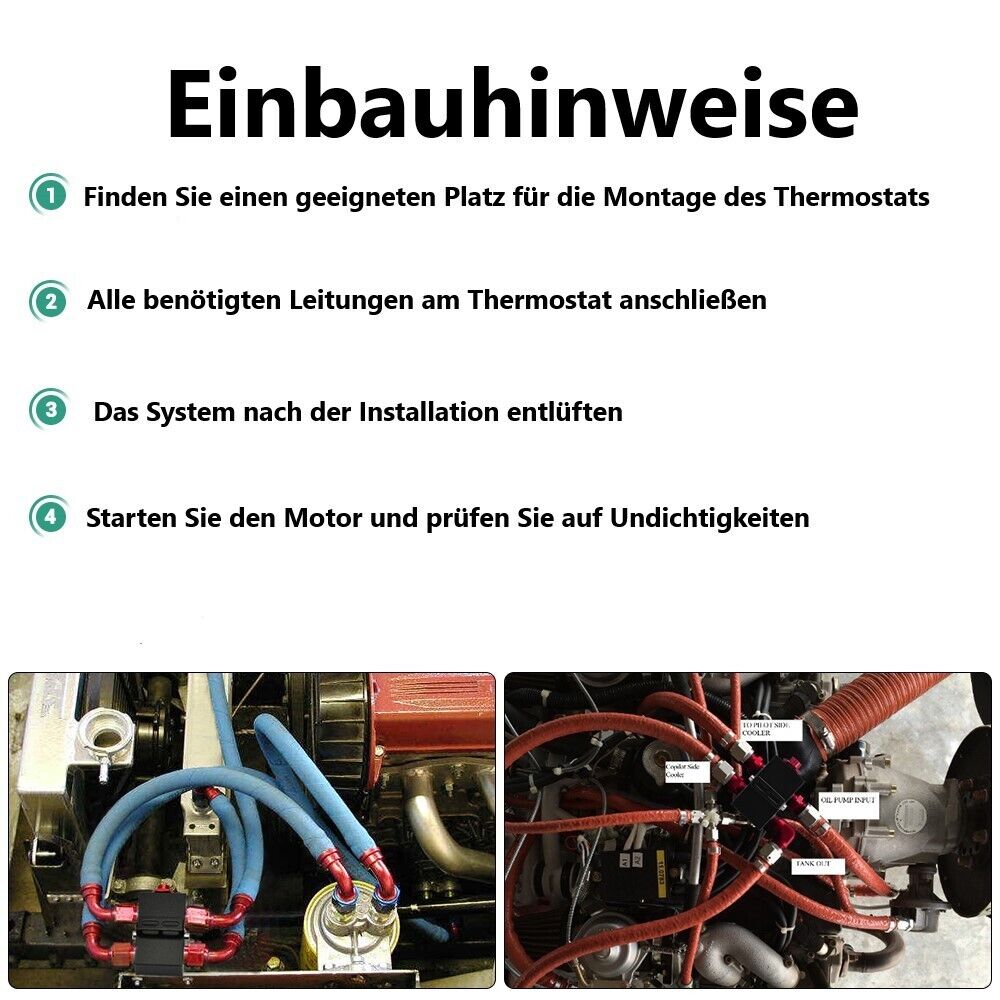 Oil Filter Oil Cooler Sandwich External Adapter Thermostat Turbo AN10 4 Port In-Line
