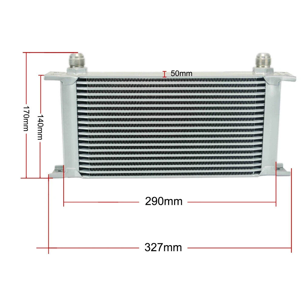 Oil Cooler Universal Oil Filter Sandwich Adapter AN10 Stainless Steel Cooler Set 18 Rows