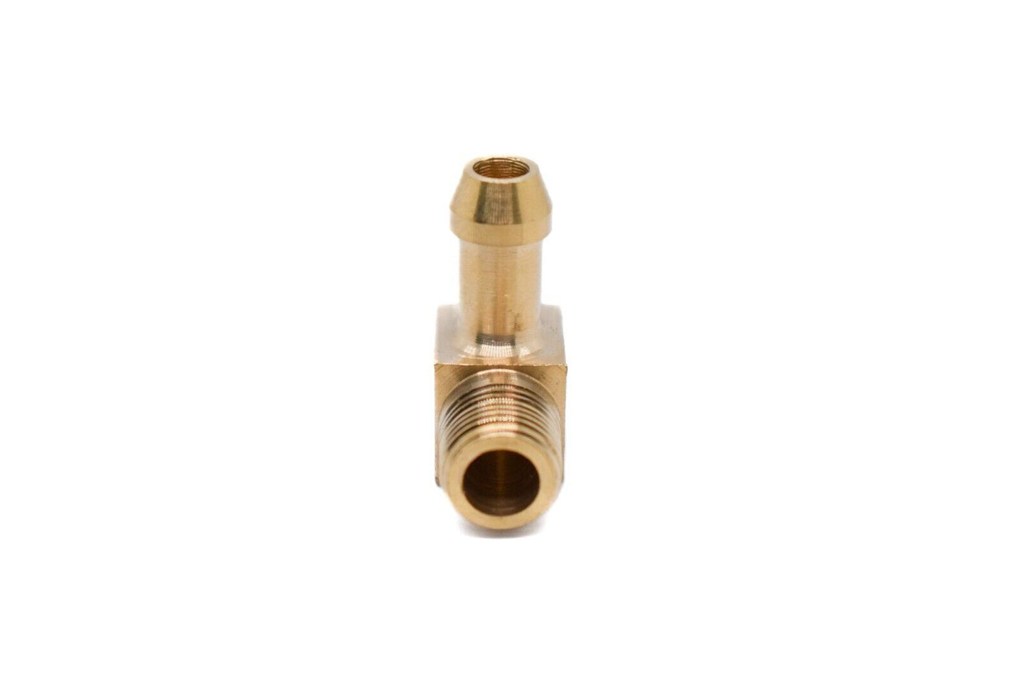 8mm Anschlussnippel 1/8" NPT - 90° Blockwinkel Messing Facet Cube Gold Flo Pumpe