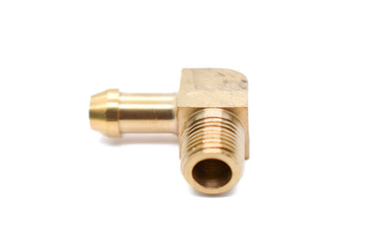 8mm Anschlussnippel 1/8" NPT - 90° Blockwinkel Messing Facet Cube Gold Flo Pumpe